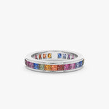 Rainbow Sapphire Eternity Ring - GeumJewels