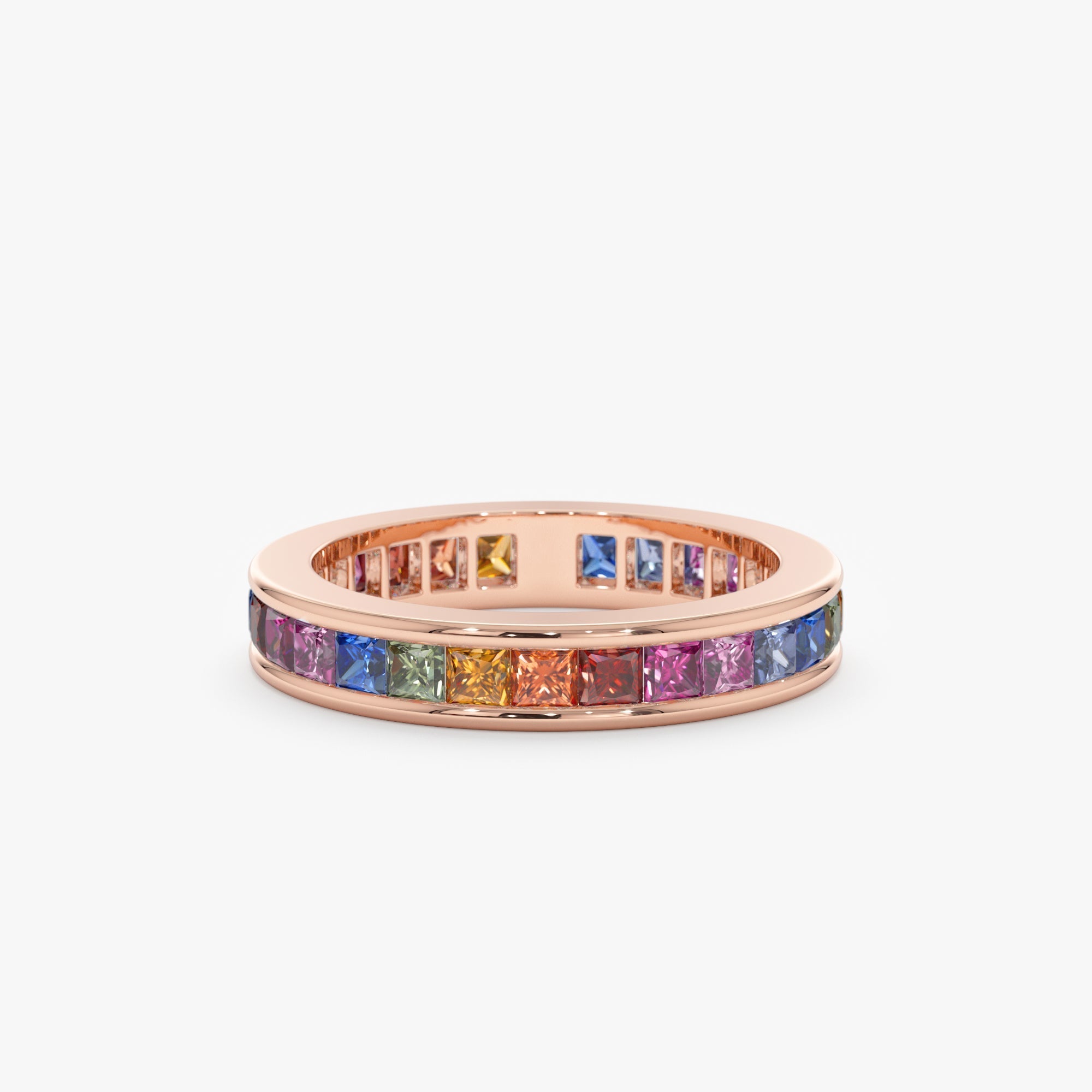 Rainbow Sapphire Eternity Ring - GeumJewels