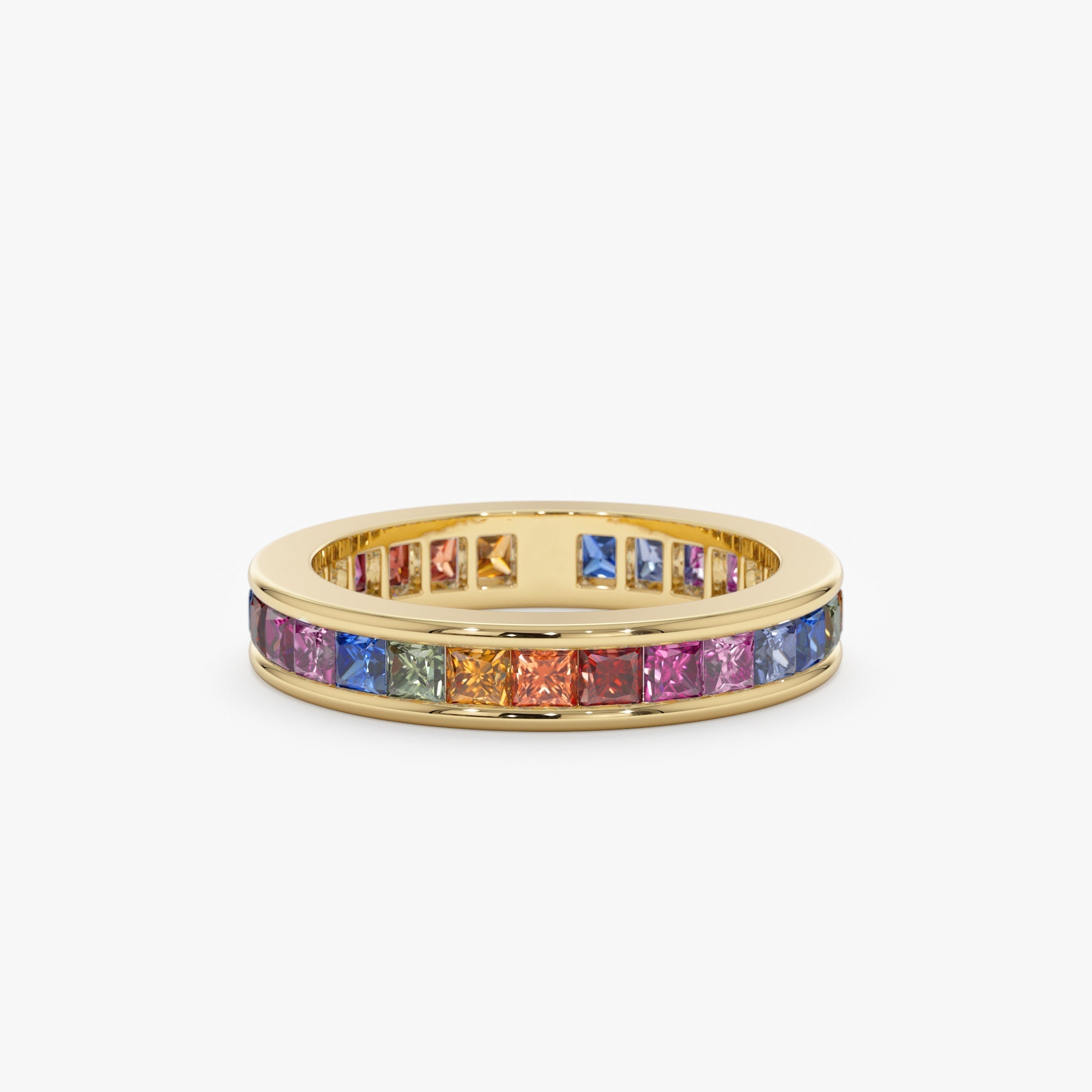 Rainbow Sapphire Eternity Ring - GeumJewels