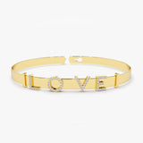 14K 5MM Sliding Diamond Initials Bangle