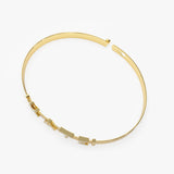 14K 5MM Sliding Diamond Initials Bangle