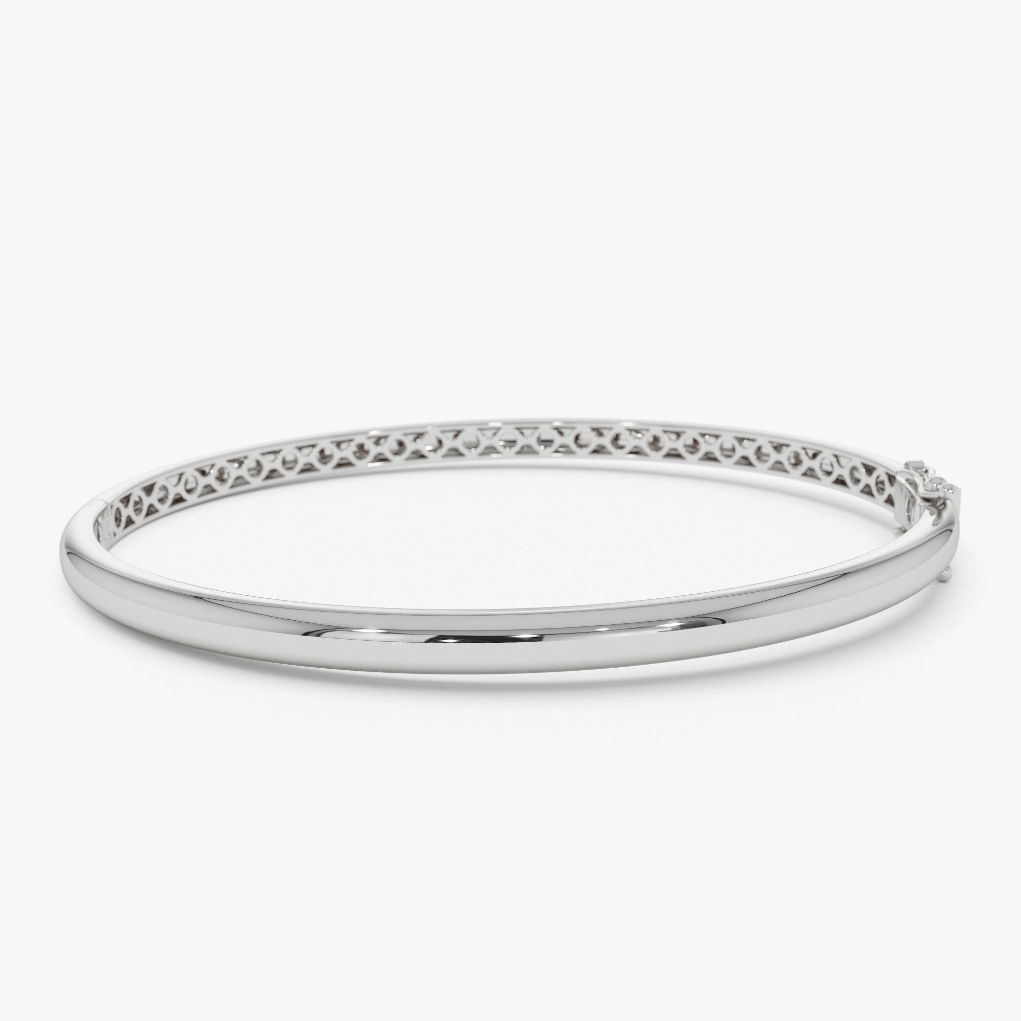 14k 3.5MM Dome Gold Bangle Bracelet - GeumJewels