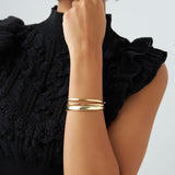 14k 3.5MM Dome Gold Bangle Bracelet - GeumJewels