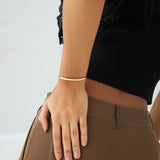 14k 3.5MM Dome Gold Bangle Bracelet - GeumJewels