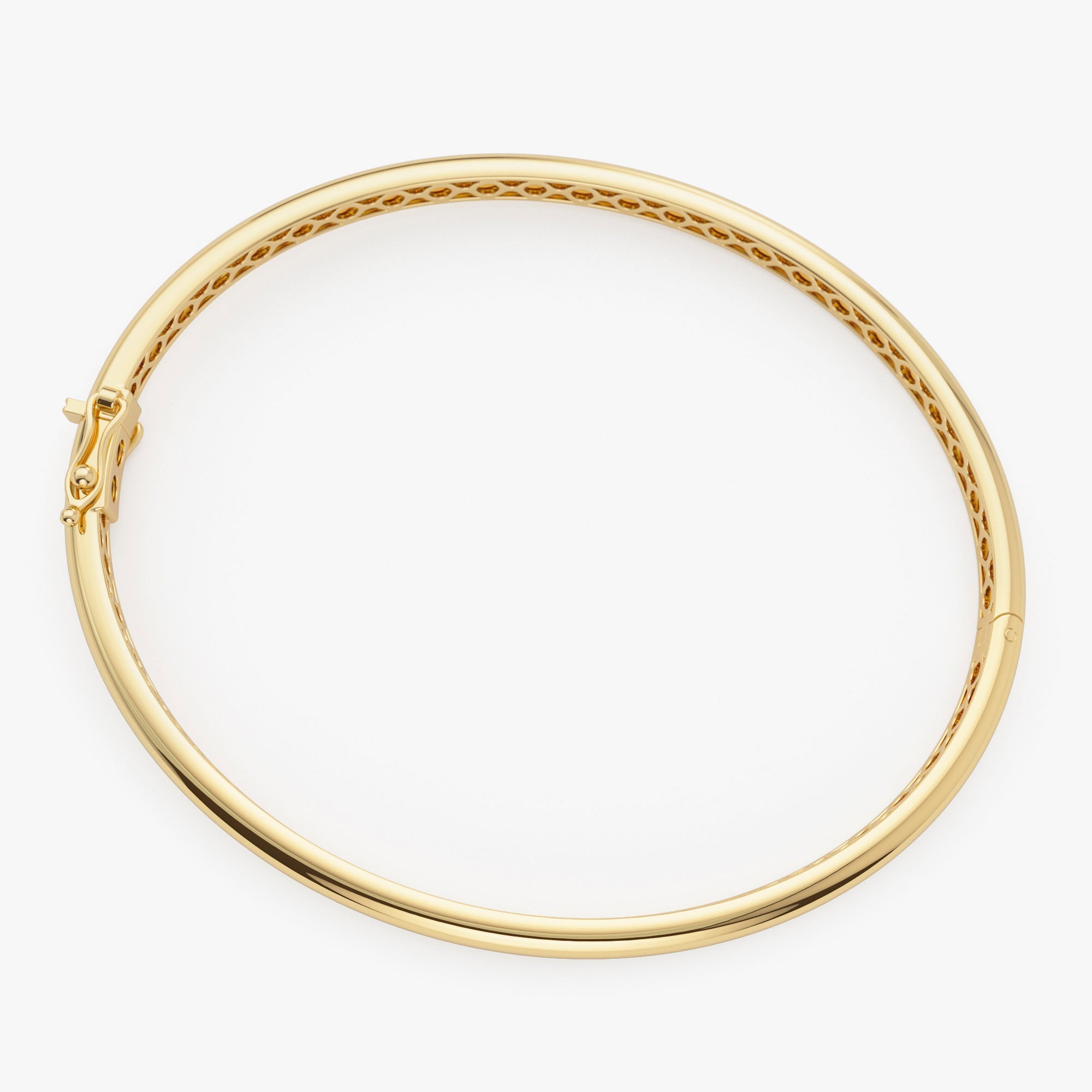 14k 3.5MM Dome Gold Bangle Bracelet - GeumJewels
