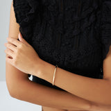 14k 3.5MM Dome Gold Bangle Bracelet - GeumJewels