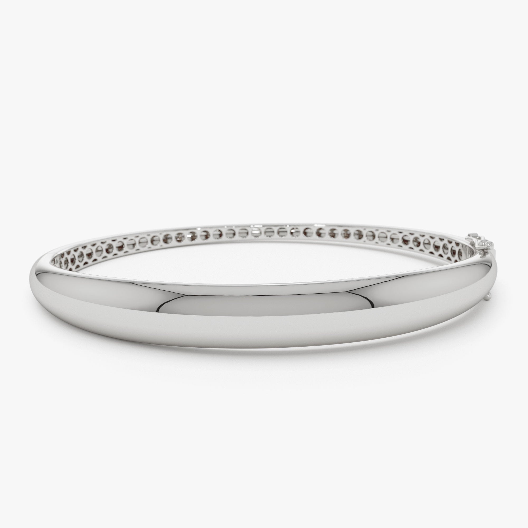 14K 7.5MM Classic Dome Gold Bangle Bracelet - GeumJewels