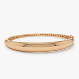 14K 7.5MM Classic Dome Gold Bangle Bracelet - GeumJewels