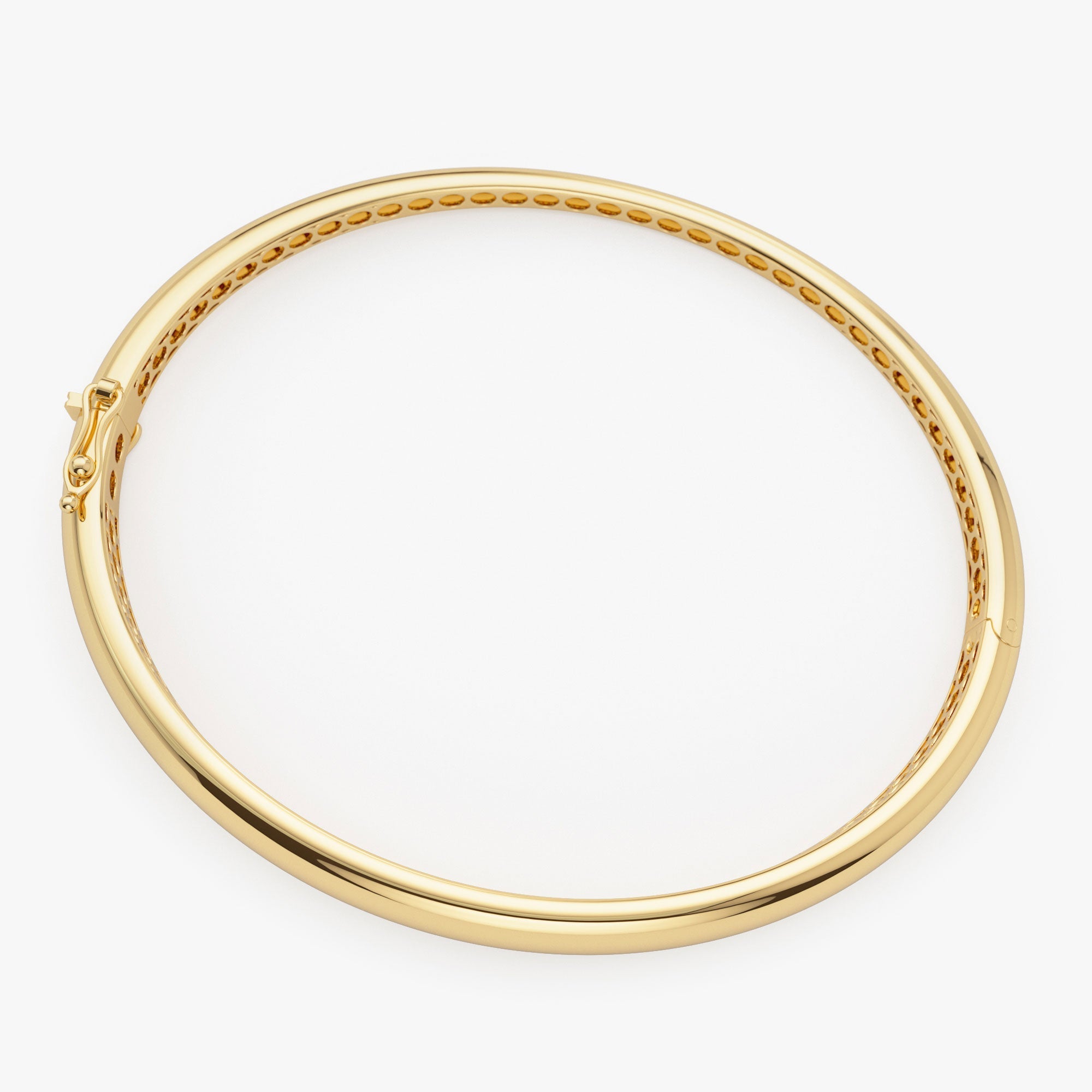 14K 7.5MM Classic Dome Gold Bangle Bracelet - GeumJewels