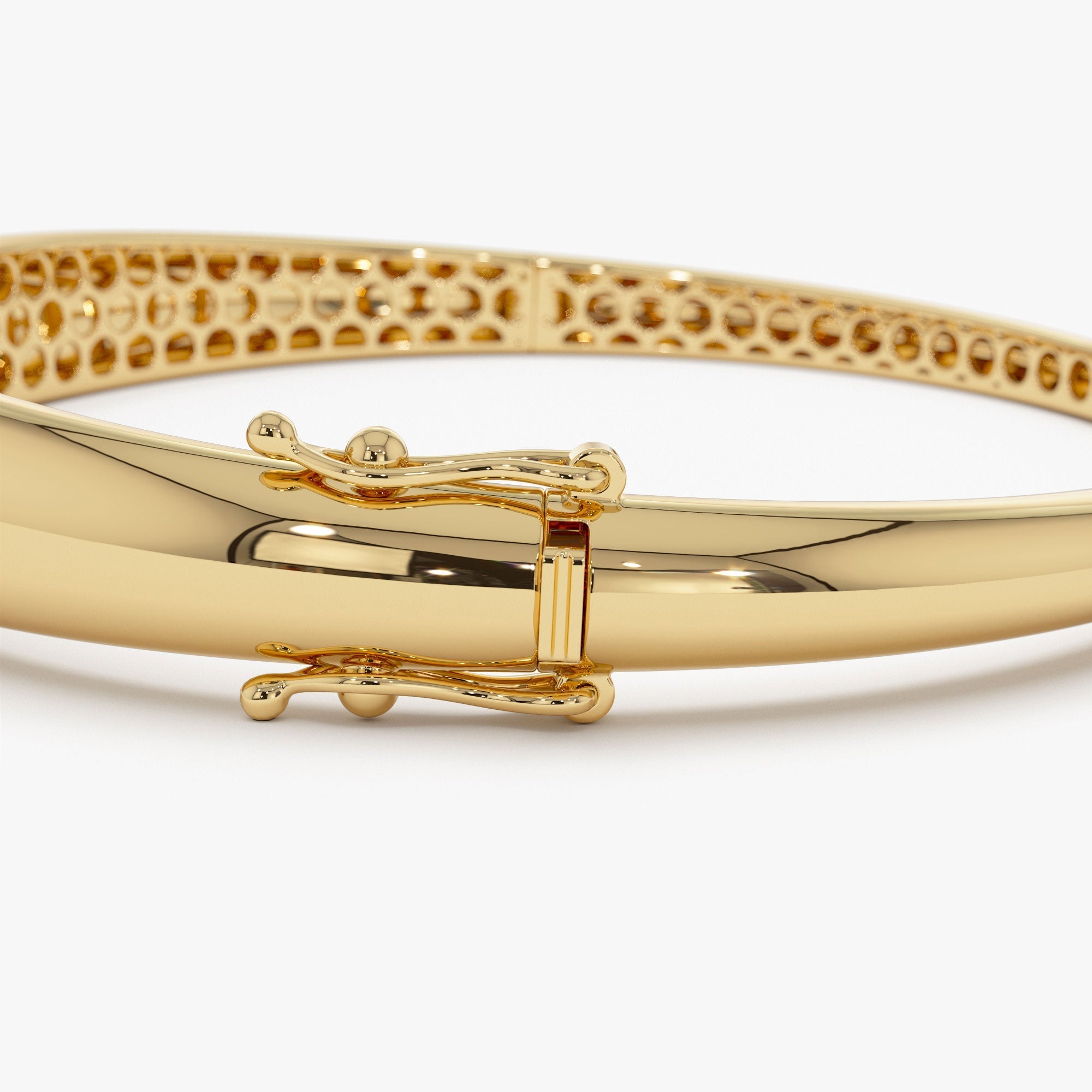 14K 7.5MM Classic Dome Gold Bangle Bracelet - GeumJewels