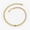 14k Gold Cuban Link Bracelet w/ Bezel Setting Emerald - GeumJewels