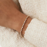 14k Baguette & Round Natural Diamond Tennis Bracelet - GeumJewels