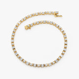14k Baguette & Round Natural Diamond Tennis Bracelet - GeumJewels
