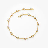 14k Bar and Diamond Infinity Bracelet 0.85 ctw - GeumJewels