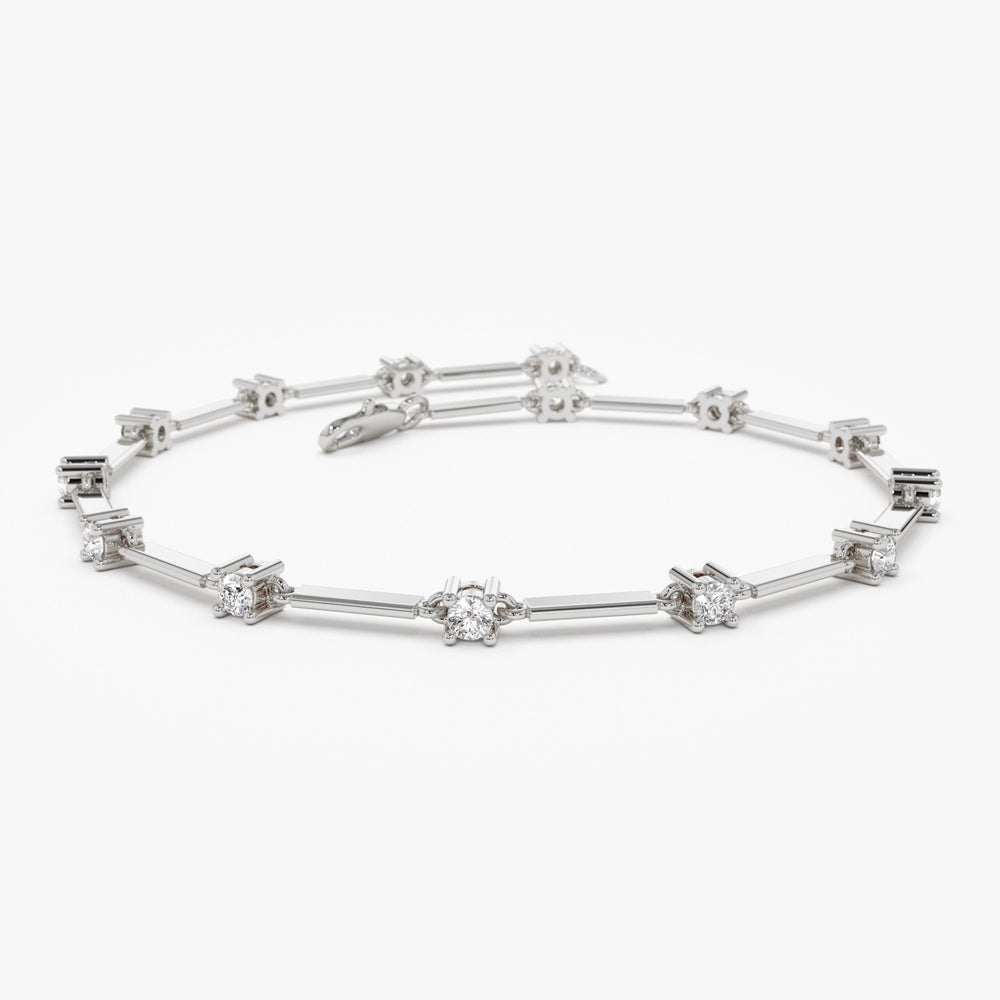 14k Bar and Diamond Infinity Bracelet 0.85 ctw - GeumJewels