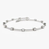 14k Bar and Diamond Infinity Bracelet 0.85 ctw - GeumJewels
