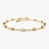 14k Bar and Diamond Infinity Bracelet 0.85 ctw - GeumJewels