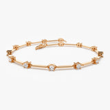 14k Bar and Diamond Infinity Bracelet 0.85 ctw - GeumJewels