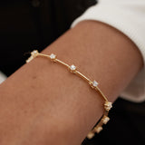 14k Bar and Diamond Infinity Bracelet 0.85 ctw - GeumJewels