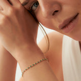 14k Bezel Set Emerald Tennis Bracelet - GeumJewels