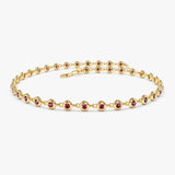 14k Bezel Set Ruby Tennis Bracelet - GeumJewels