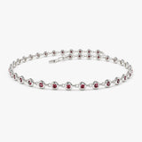 14k Bezel Set Ruby Tennis Bracelet - GeumJewels