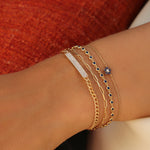 14k Bezel Set Sapphire Tennis Bracelet - GeumJewels
