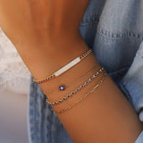 14k Bezel Set Sapphire Tennis Bracelet - GeumJewels