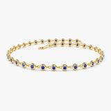 14k Bezel Set Sapphire Tennis Bracelet - GeumJewels