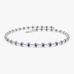 14k Bezel Set Sapphire Tennis Bracelet - GeumJewels