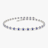 14k Bezel Set Sapphire Tennis Bracelet - GeumJewels
