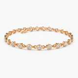 14k Bezel Setting Diamond Tennis Bracelet - GeumJewels