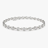 14k Bezel Setting Diamond Tennis Bracelet - GeumJewels