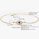 14k Diamond and Sapphire Evil Eye Bracelet - GeumJewels