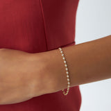 14K Gold Bezel Setting Diamond Tennis Bracelet - GeumJewels