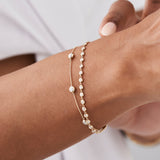 14K Gold Bezel Setting Diamond Tennis Bracelet - GeumJewels