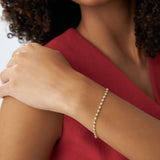 14K Gold Bezel Setting Diamond Tennis Bracelet - GeumJewels