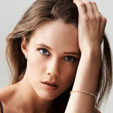 14k Gold Multi-Shape Slant Diamond Bracelet - GeumJewels