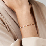14k Gold Multi-Shape Slant Diamond Bracelet - GeumJewels