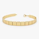 14k Gold Square Link Stacking Bracelet - GeumJewels