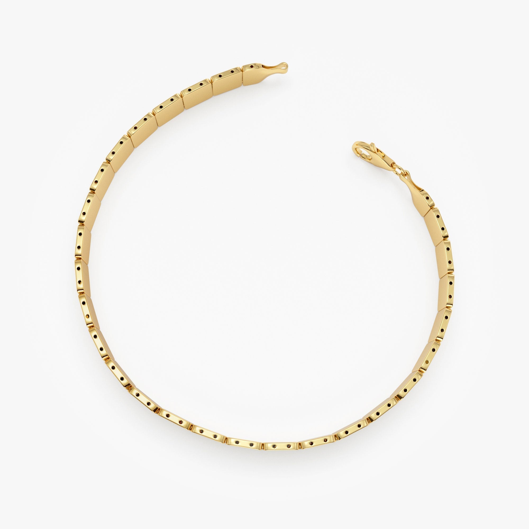 14k Gold Square Link Stacking Bracelet - GeumJewels