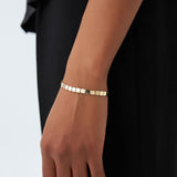 14k Gold Square Link Stacking Bracelet - GeumJewels