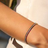 14k Prong Setting Diamond and Multi-Color Sapphire Tennis Bracelet - GeumJewels