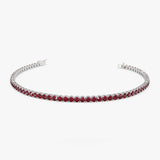14k Prong Setting Ruby Tennis Bracelet - GeumJewels