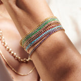 14k Prong Setting Sapphire Tennis Bracelet - GeumJewels