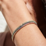 14k Prong Setting Sapphire Tennis Bracelet - GeumJewels