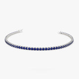 14k Prong Setting Sapphire Tennis Bracelet - GeumJewels