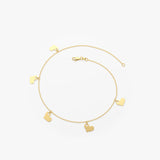 14K Solid Gold Dangle Heart Bracelet - GeumJewels