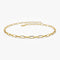 14k Solid Gold Tiny Paper Clip Link Bracelet - GeumJewels