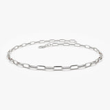 14k Solid Gold Tiny Paper Clip Link Bracelet - GeumJewels